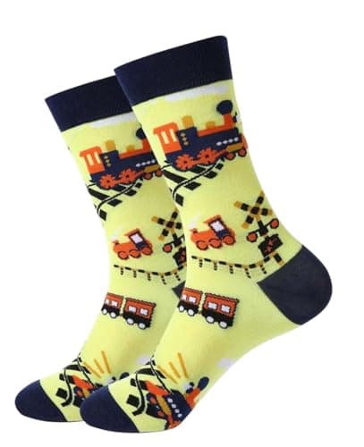 Image of Train Socks. UK Adult Size 5-8. Train Gift. Model Train Enthusiast.