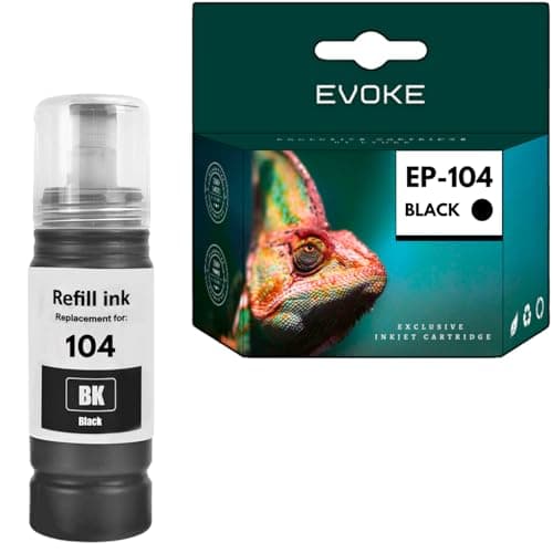Image of EVOKE 104 XL Ink Compatible with Epson ECOTANK ET-2710 ET-2715 ET-2720 Black (Black) 4840 Pages 70 ml