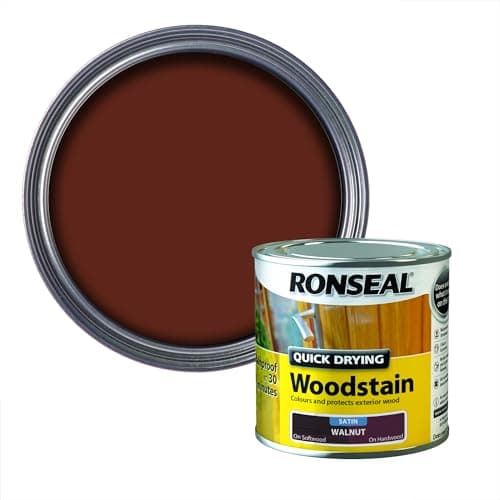 Image of Ronseal QDWSW250 250ml Woodstain Quick Dry Satin - Walnut