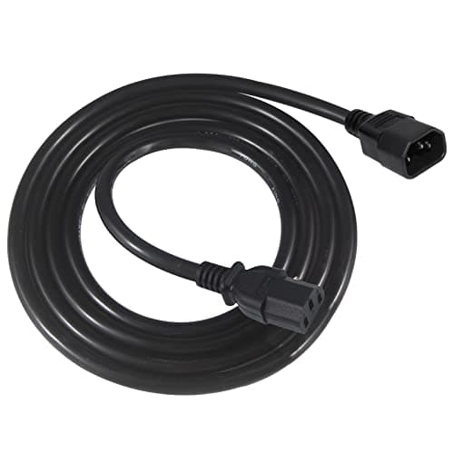 Image of KC CABLE 2m IEC C14 to IEC C13 Extension Power Cable,heavy duty Computer Extension Cord C13 plug TO C14 socket Male to Female Kettle UPS Lead, 1.0MM2 Black