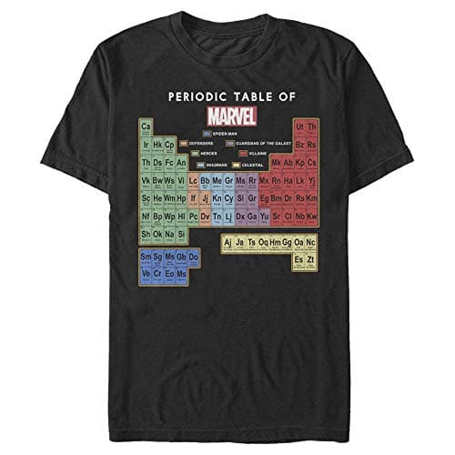 Image of Marvel Men's Learn Heroes T-Shirt, Black, XL