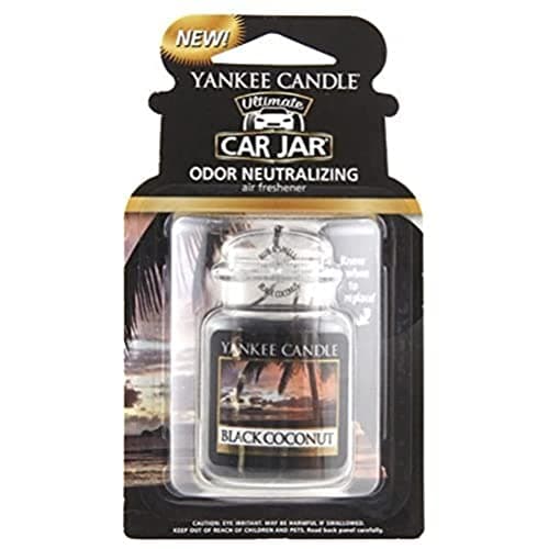 Image of Yankee Candle Car Jar Ultimate Scented Air Freshener | Black Coconut | Lasts up to 4 Weeks