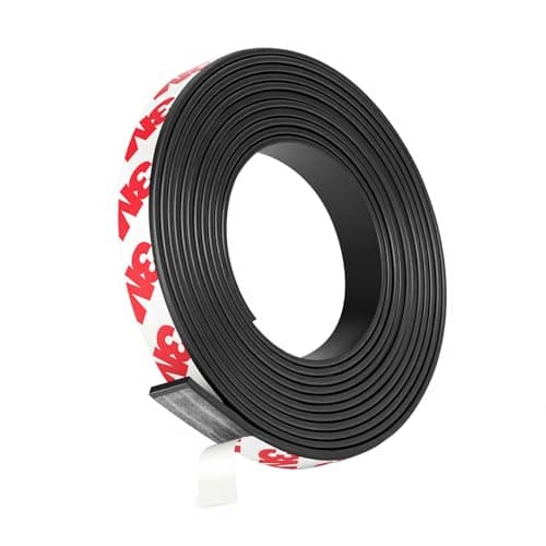 Image of Flintronic 2m Magnetic Tape Self Adhesive, 10mm Magnet Strips for Window Screen/Door Curtain, Magnetic Strips with self Adhesive Backing, Cut and Stick Freely, for Whiteboards, Fridge Organization