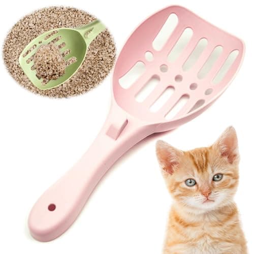 Image of Petopedia Strong Cat Litter Scoop – Plastic Shovel for Cats Litters, Poop Scoop – Handy Sand Sifter, Sieve Cleaning Tool – Used with Litter Box and Trays for Cats & Kittens (Pink, Small)