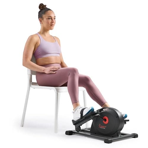 Image of Sunny Health & Fitness Smart Under-Desk Elliptical Trainer, Mini Pedal Equipment for Senior Low-Profile Workout, Cycle Cardio Training at Home/Office, Free SunnyFit App Bluetooth Connect - Black