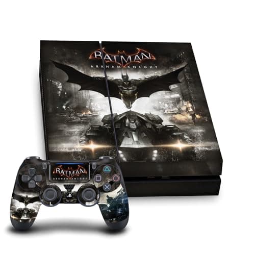 Image of Head Case Designs Officially Licensed Batman Arkham Knight Key Art Graphics Vinyl Sticker Gaming Skin Decal Cover Compatible With Sony PlayStation 4 PS4 Console and DualShock 4 Controller Bundle