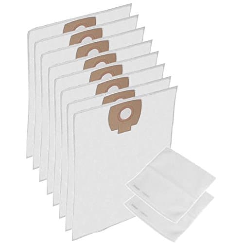 Image of SPARES2GO Wet & Dry Cloth Filter Bags for NILFISK Alto AERO Vacuum Cleaner (Pack of 8 + Fleece Filter)