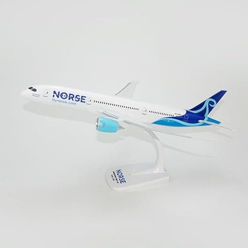 Image of AeroClix Model Airplane Norse Atlantic Boeing 787-9 LN-FND 1/200 Scale Model Aircraft, perfect for display, 31.5cm length, comes with a stand