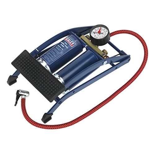 Image of Sealey Fp2 Foot Pump Twin Barrel, Red