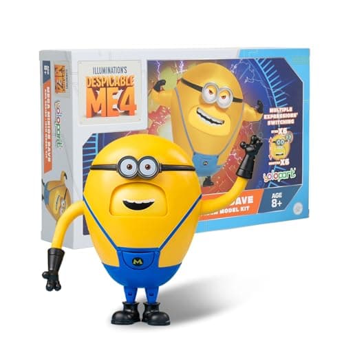 Image of Minions Despicable Me 4 Toys, 4.7 Inch Mega Dave Action Figures,6 Interchangeable Expressions and Hidden Pockets Minion Model Kits,Gifts for Kids Ages 8 Years & Older