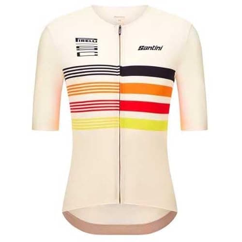 Image of Santini Pirelli Tape Short Sleeve Jersey 3XL White