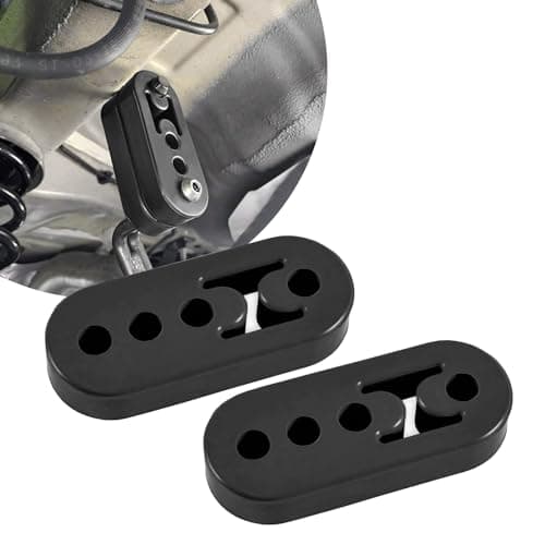 Image of 2 PCS Car Muffler Exhaust Hanger, 0.47"/12mm Hole Diameter Heavy Duty Insulated Rubber Exhaust Bracket, Adjustable Exhaust System Muffler Bracket Mount, Universal Automotive Accessories (Black)