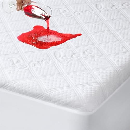 Image of King Size Waterproof Mattress Protector,Bamboo Mattress Pad Cover Fitted Deep Pocket,3D Air Fabric Breathable Bed Mattress Cover Matress Protector King Size Soft & Noiseless White