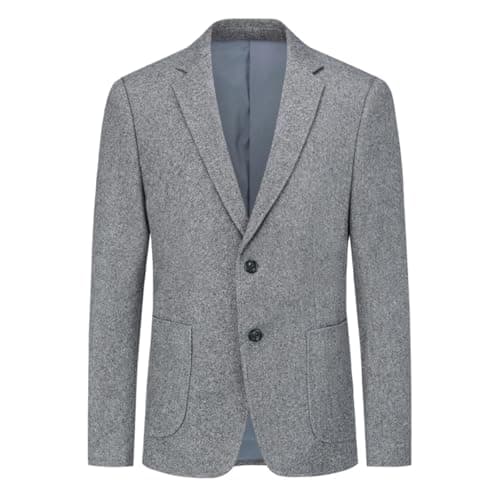 Image of Allthemen Men's Blazer Regular Fit 2 Buttons Suit Jacket Casual Sports Coats for Business Wedding Grey L