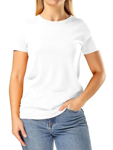 Image of Looks Divine Gift Women's T-Shirts Crew Neck Short Sleeve Ladies Cotton T-Shirt for Women UK (UK, Alpha, XXL, Regular, Regular, White)