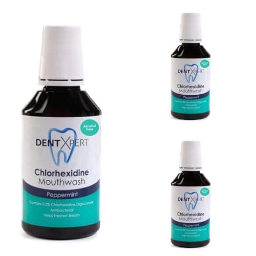 Image of Chlorhexidine Antiseptic Mouthwash Peppermint Flavour 300 Millilitre - 3 Pack