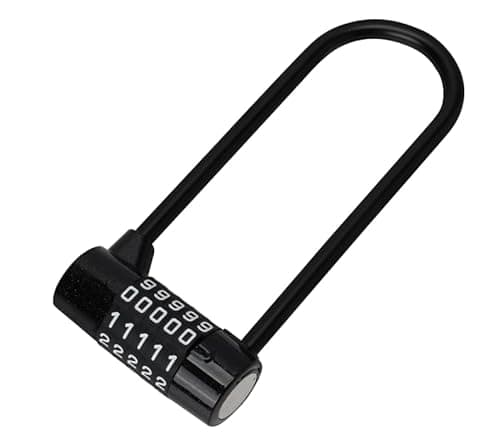 Image of Long Shackle 5 Digit Combination Padlock - 15.5cm/6.1 Inches - Heavy Duty Outdoor Waterproof Lock with Resettable Code - Pad Lock for Bicycles, Gates, Mountain Bike, Gym, School, Shed & Lockers