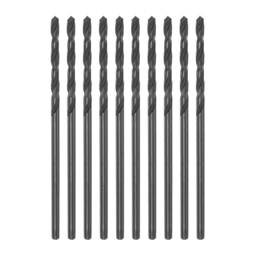 Image of sourcing map 10pcs Jobber Drill Bits 1.5mm (1/16") Nitride Coated High Speed Steel (HSS) 4241 Twist Drill Bits for Stainless Steel Copper Aluminum Alloy Metal Wood Plastic, Black