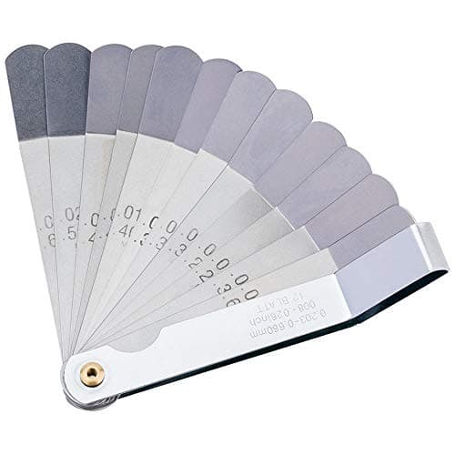 Image of Draper 51729 Metric and Imperial Angled Tappet Gauge, 12 Blade,Blue,16.1 x 7.1 x 1.8 centimetres