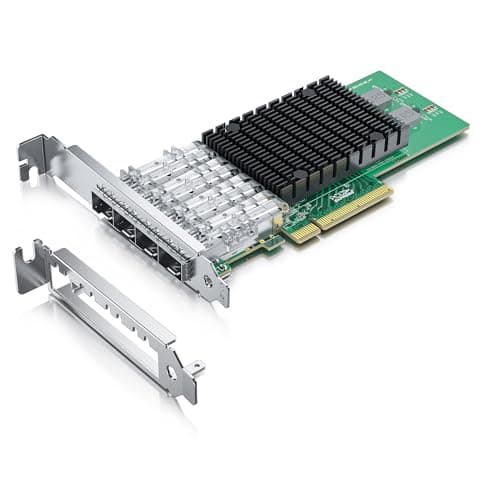 Image of 10Gb PCI-E NIC Network Card, Quad SFP+ Port, with Original Intel XL710-BM1 Controllers, PCI Express Ethernet LAN Adapter Support Windows Server/Linux/VMware ESXi, Compare to Intel X710-DA4