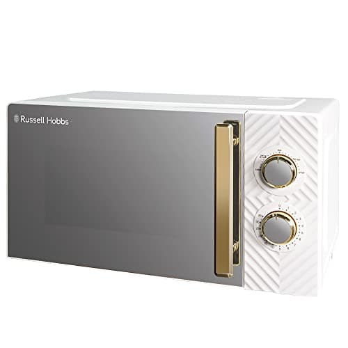 Image of Russell Hobbs 17 Litre 700W White Solo Manual Microwave With Groove Design, 5 Power Levels, Integrated Timer And Defrost Function, Easy Clean RHMM723