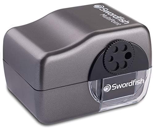 Image of Swordfish ‘MultiPoint’ 6 Hole Electric Pencil Sharpener with Replaceable Helical Blade and Auto Stop Function [40233] 6–11mm