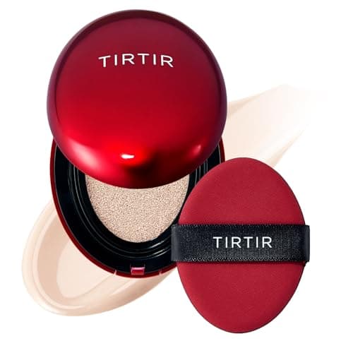 Image of TIRTIR Mask Fit Red Cushion Foundation | Full coverage, Weightless, Skin fit, Satin Glow Finish, Korean Makeup, beauty, Tattoo cover up, Buildable (17C Porcelain, 18g)