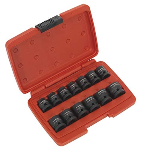 Image of Sealey Ak5613Lp Impact Socket Set 13Pc 1/2In Sq Drive Low Profile Metric