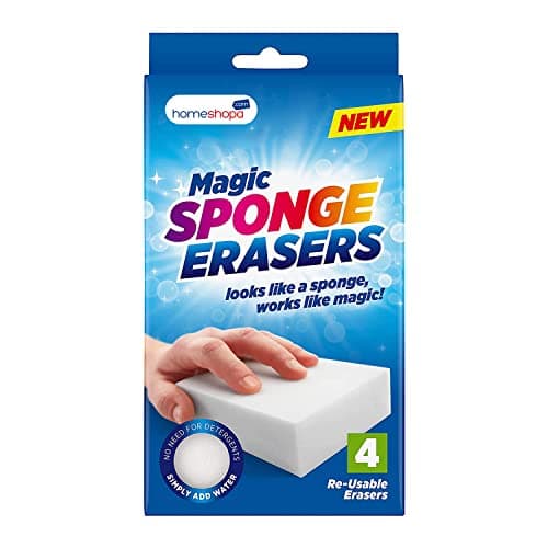 Image of HOMESHOPA Magic Eraser Sponge, 4 Pack Multi-Surface Cleaning Sponges for Walls, Kitchen, Bathroom & Shoes, Removes Marks & Stains with Water Only