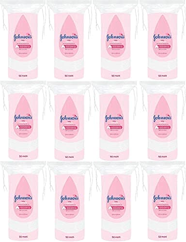 Image of Johnson's Baby Cotton Pads - Pack of 12 x 50