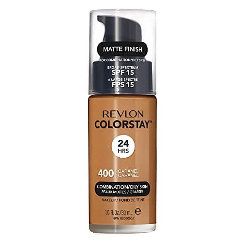 Image of Revlon Colorstay Liquid Foundation Makeup Combination/Oily Skin SPF 15, Longwear Medium-Full Coverage With Matte Finish, Caramel (400), 30 Ml