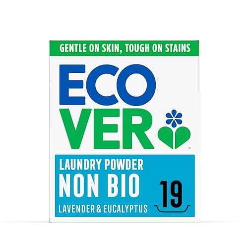 Image of Ecover Non-Bio Laundry Detergent Powder, Laundry Washing Detergent, Fresh Lavender and Eucalyptus Scent, 1 x 19 Washes, 1 x 0.95kg