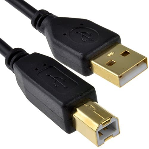 Image of kenable USB 2.0 Printer Cable A to B High Speed 24AWG Gold Plated Shielded Lead Black 1.2m