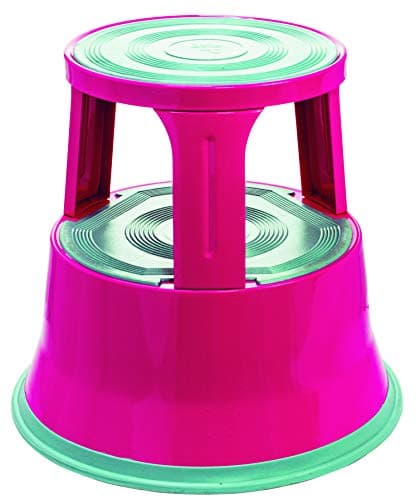 Image of Steel Kick Step - Pink - GS Approved - 400mm high - Spring loaded castors