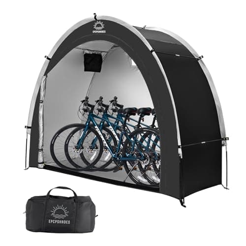 Image of EPCPSHADES Bike Storage Tent sheds for Outdoor,Waterproof Anti-UV Bike Storage Tent Bicycle Motorcycle Shed Shelter Outdoor Backyard Steel Frame PE Cover Zipper, Arch ZT