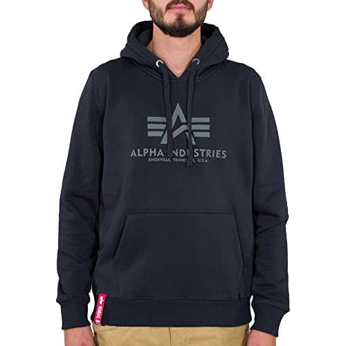 Image of Alpha Industries Basic Hoody Hooded Sweat for Men Rep.Blue