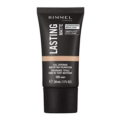 Image of Rimmel Lasting Matte Full Coverage Light-weight Foundation 30 ml, 100 Ivory