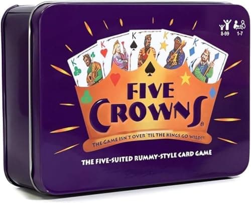 Image of URDAKBX Family Card Game Crowns Poker Board Game Essential Card Games Gather Card Games for Young Adults Can Entertain 1 to 7 Players, Bring More Joy to Family and Friends Iron Box