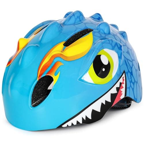 Image of VICTGOAL Kids Bike Helmet with Cute 3D Cartoon Design for Cycling Roller Skating Scooting Lightweight Sports Safety Helmet for Ages 3-8 Boys Girls with Size Adjustable (Blue, S: 50-54cm)
