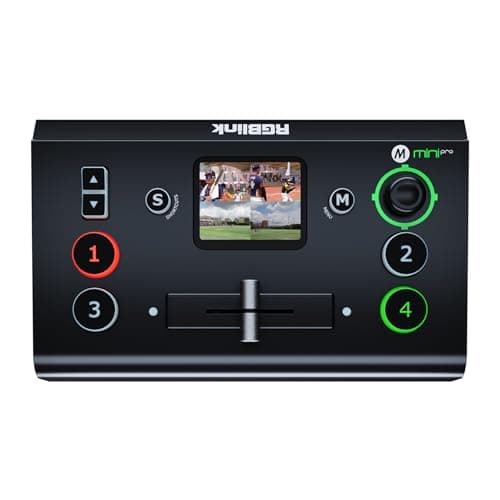 Image of RGBlink Mini-pro V2 Video Switcher with 4 x 4K HDMI Inputs 1HDMI/USB3.0 Outputs Multi Camera Video Mixer Switcher with 2 Inch Touch Screen Ideal for Live Streaming Worship Gamers Live Events - Black