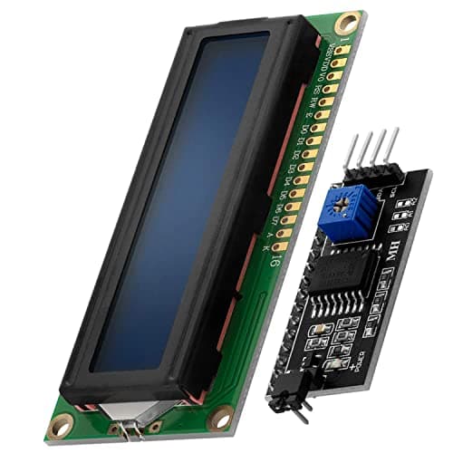 Image of AZDelivery HD44780 1602 16x2 Serial LCD White Character Blue Backlight Display Board IIC PCF8574T I2C Adapter Converter Bundle Compatible with Arduino and Raspberry Pi Including E-Book!