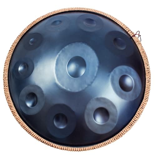 Image of ANTETOK Handpan Drum Instrument, 440hz 22 Inches 10 Notes Blue, Handmade Steel Drum in D Minor with Soft Handpan Bag, Harmonic Percussion for Sound Healing, Personal Meditation, Yoga
