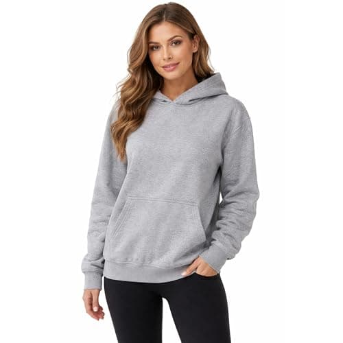 Image of The Fancy Dress Hoodies for Men & Women UK - Unisex Plain Pullover Hooded Sweatshirt Long Sleeve Inside Fleece Hoodie Top for Gym Work Running, Cloud Grey, S