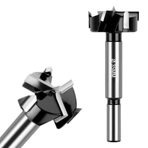 Image of Flintronic Forstner Drill Bit, 35mm Triple-Flute Carbide Steel Boring Hole Saw, Tipped Forstner Bit Hole Cutter, forstner Drill Cutter Tool for Hard Wood, Cork, Splint, Plywood, Particle Board