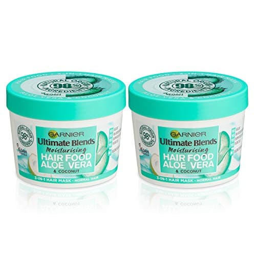 Image of Garnier Ultimate Blends Hair Food Aloe Vera 3-in-1 Normal Hair Mask Treatment 390ml Dual Pack