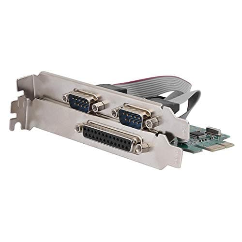 Image of Dual-Serial 2 Port + 1 Parallel Port PCI Express Card, PCIe Serial Port, Parallel Port Combo Card PCI Express Card Compatible with 16C450/16C550 UART