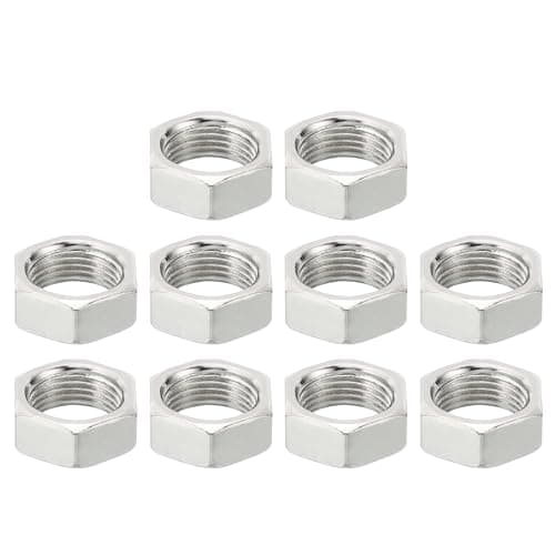 Image of PATIKIL M13x1.0 Steel Hex Nuts, 10 Pack Metric Thread Zinc Plated Finished Hardware Nuts Screw Bolt Fasteners for Lamps Machinery Repair 7mm Height