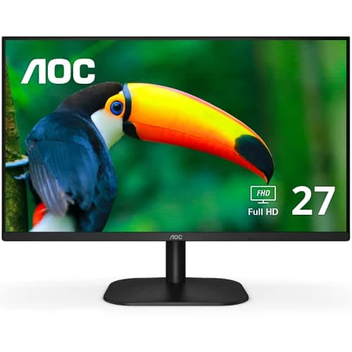 Image of AOC 27B2H/EU - LED monitor - 27" - 1920 x 1080 Full HD (1080p) @ 75 Hz - IPS - 250 cd/m² - 1000:1-4 ms - HDMI, VGA - black