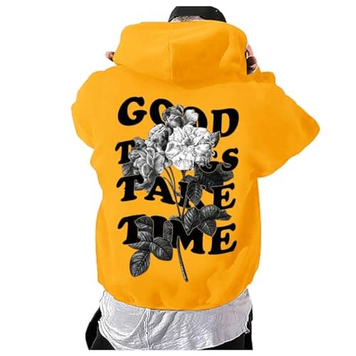 Image of Generisch Hoodie Men's Sweatshirt Print Hoodie Long Sleeve Hoodie Top Sweatshirt Men's O, orange, L