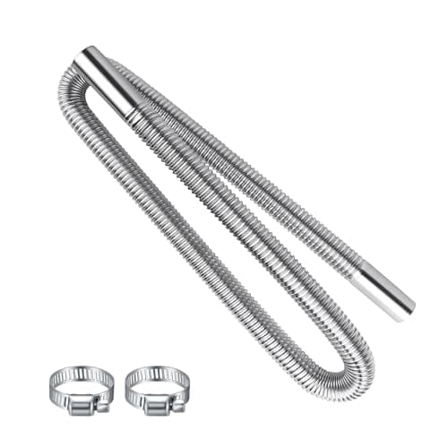 Image of Eidoct 120cm Car Exhaust Stainless Steel Diesel Hose, Parking Heater Exhaust Pipe, Diesel Gas Vent